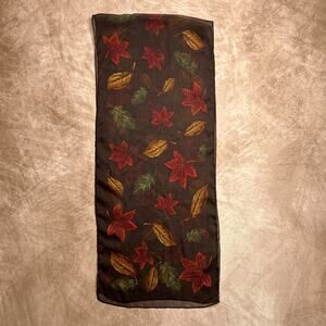 Vintage 90s Fall Foliage Maple Leaf Mesh Scarf Autumn Whimsigoth Earthy Fairy